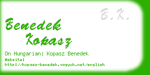 benedek kopasz business card